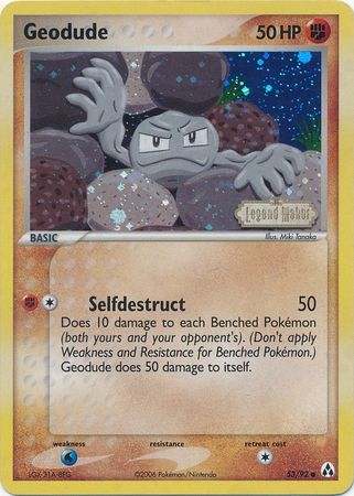 Geodude (53/92) (Stamped) [EX: Legend Maker] | Dragon's Lair Comics and Fantasy Houston TX