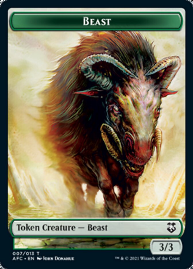 Beast // Dragon Spirit Double-Sided Token [Dungeons & Dragons: Adventures in the Forgotten Realms Commander Tokens] | Dragon's Lair Comics and Fantasy Houston TX