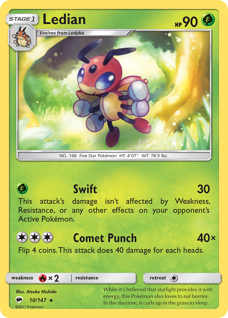 Ledian (10/147) [Sun & Moon: Burning Shadows] | Dragon's Lair Comics and Fantasy Houston TX