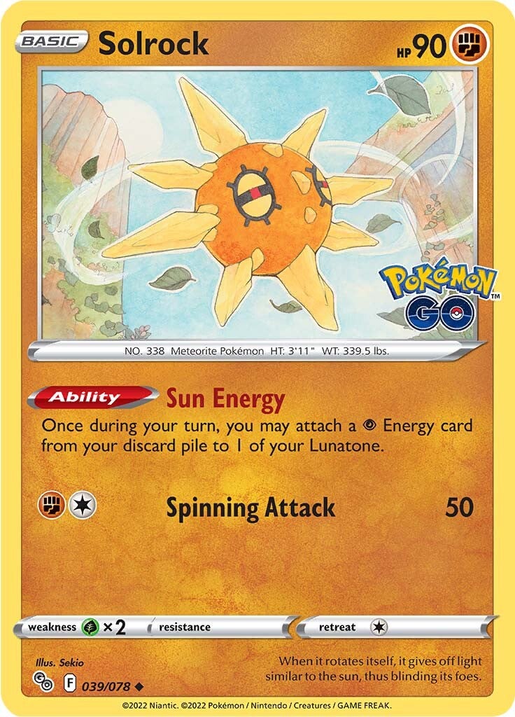 Solrock (039/078) [Pokémon GO] | Dragon's Lair Comics and Fantasy Houston TX