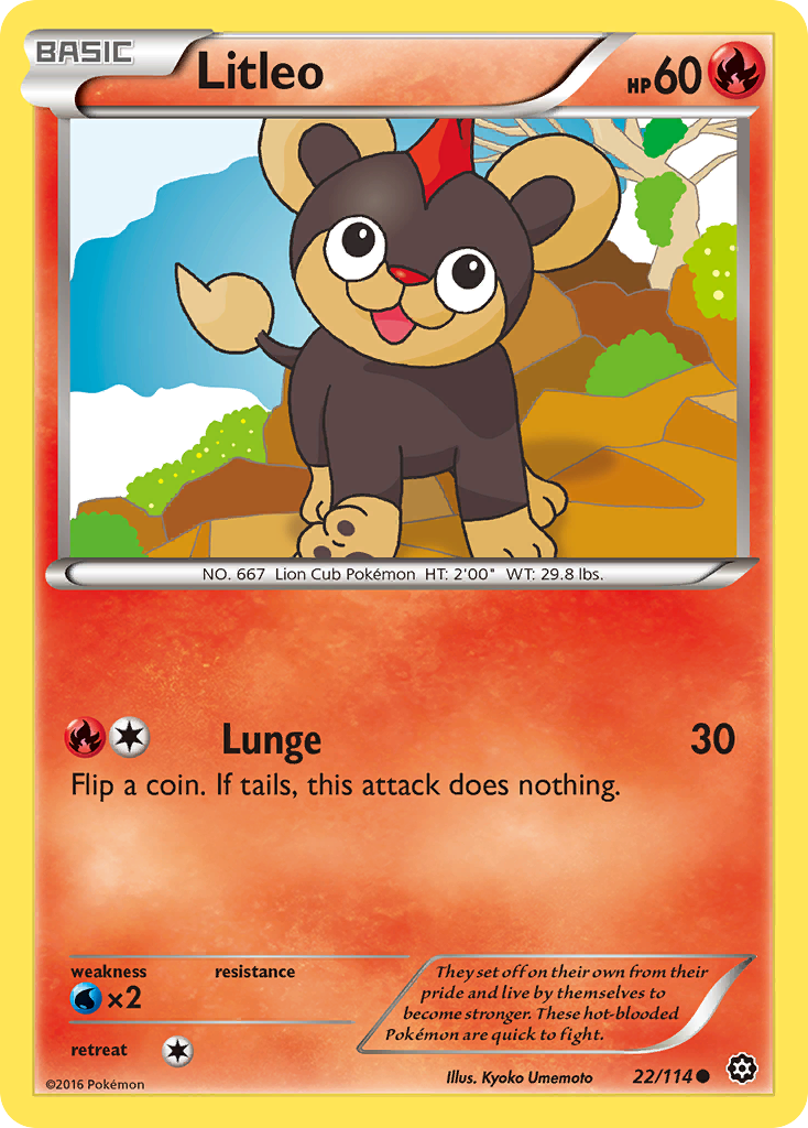 Litleo (22/114) [XY: Steam Siege] | Dragon's Lair Comics and Fantasy Houston TX