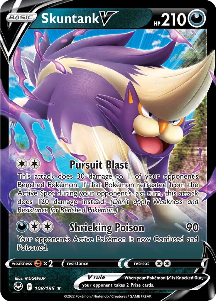 Skuntank V (108/195) [Sword & Shield: Silver Tempest] | Dragon's Lair Comics and Fantasy Houston TX