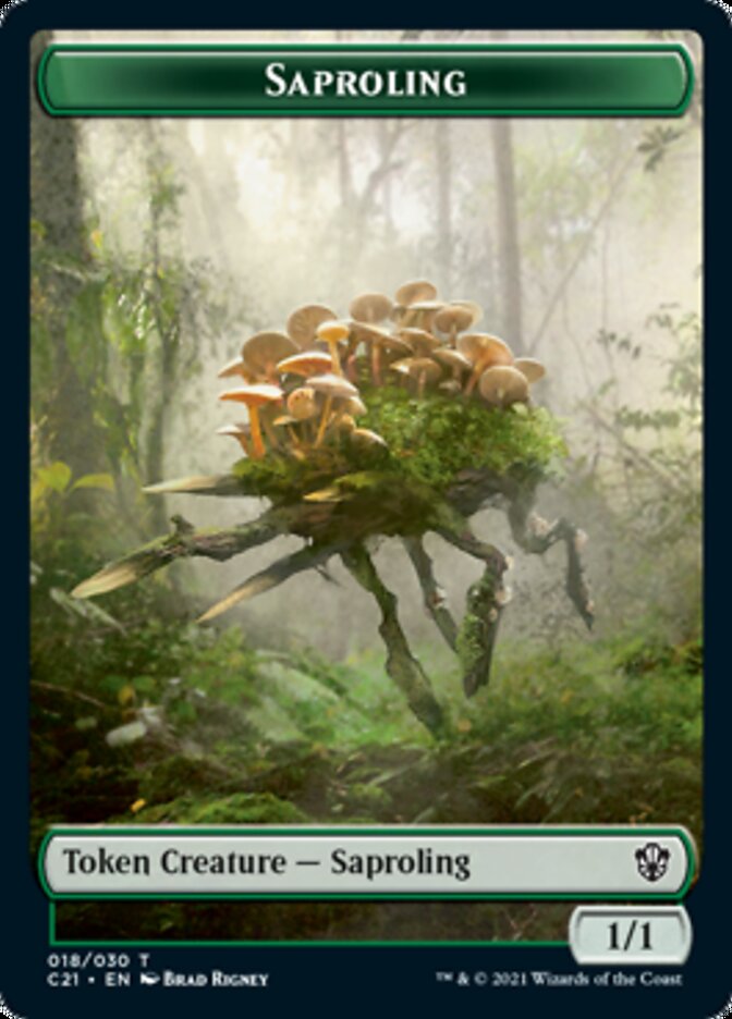 Food // Saproling Double-Sided Token [Commander 2021 Tokens] | Dragon's Lair Comics and Fantasy Houston TX