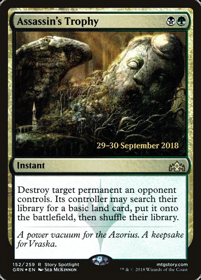 Assassin's Trophy [Guilds of Ravnica Prerelease Promos] | Dragon's Lair Comics and Fantasy Houston TX