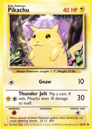 Pikachu (58/102) (Jumbo Card) [Base Set Unlimited] | Dragon's Lair Comics and Fantasy Houston TX