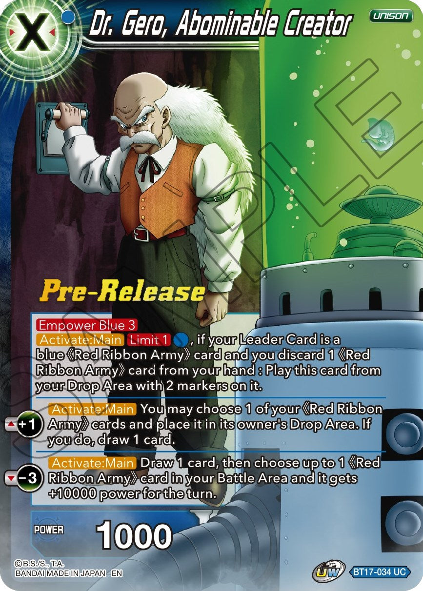 Dr. Gero, Abominable Creator (BT17-034) [Ultimate Squad Prerelease Promos] | Dragon's Lair Comics and Fantasy Houston TX