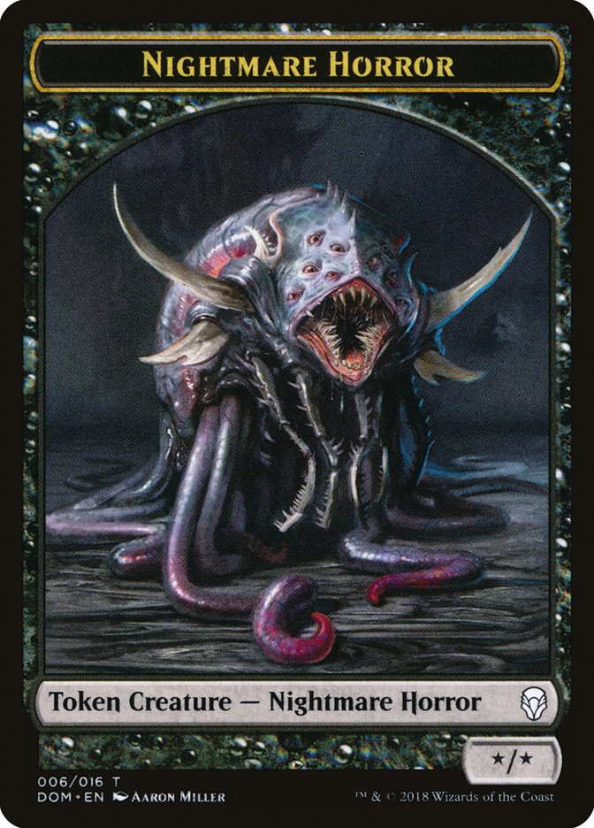 Nightmare Horror Token [Dominaria Tokens] | Dragon's Lair Comics and Fantasy Houston TX
