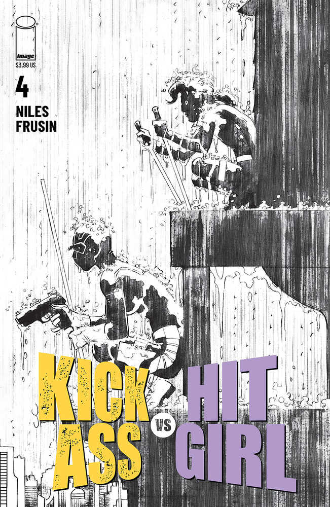 Kick-Ass vs Hit-Girl #4 (Of 5) Cover B Black & White Romita Jr (Mature) | Dragon's Lair Comics and Fantasy Houston TX