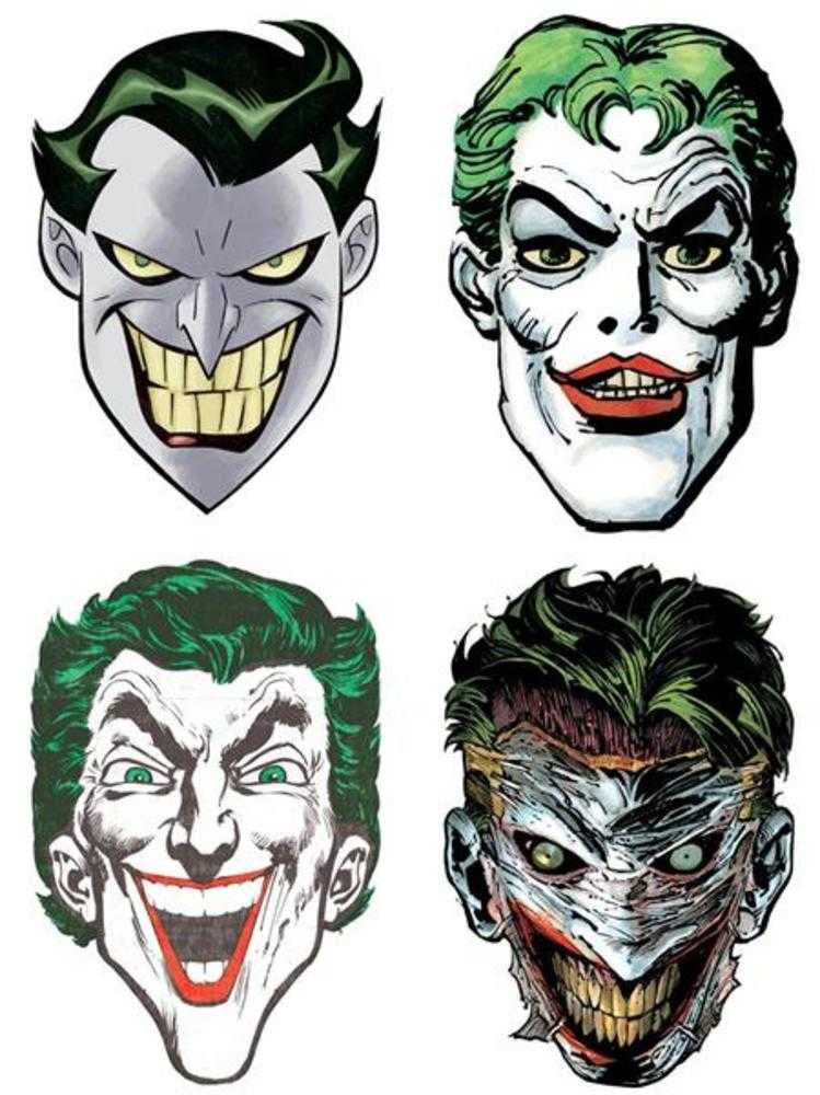 Batman Day 2023 - Joker Paper Masks Inc 1:1 (Set Of 4) (Free) | Dragon's Lair Comics and Fantasy Houston TX