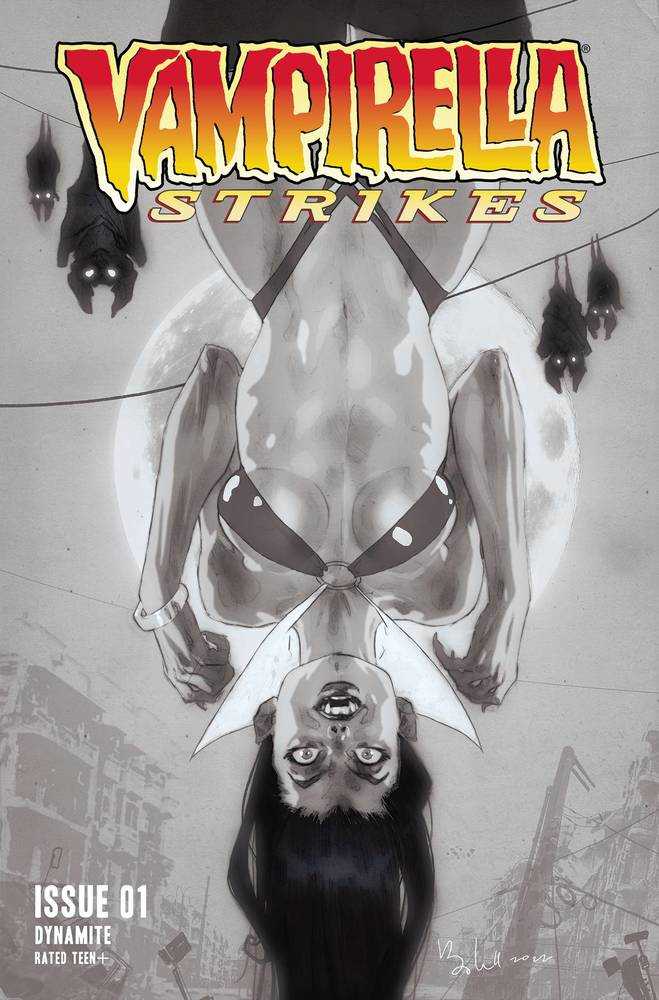 Vampirella Strikes #1 Cover S 7 Copy Foc Variant Edition Caldwell Black & White | Dragon's Lair Comics and Fantasy Houston TX