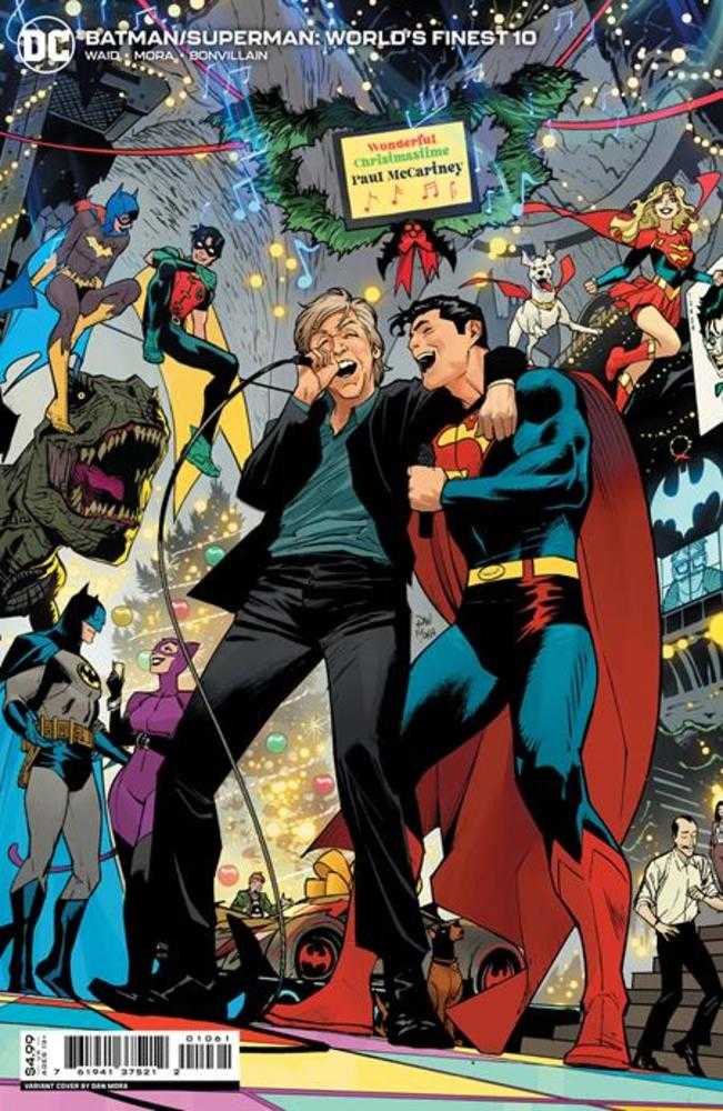 Batman Superman Worlds Finest #10 Cover C Dan Mora Mccartney Holiday Card Stock Variant | Dragon's Lair Comics and Fantasy Houston TX