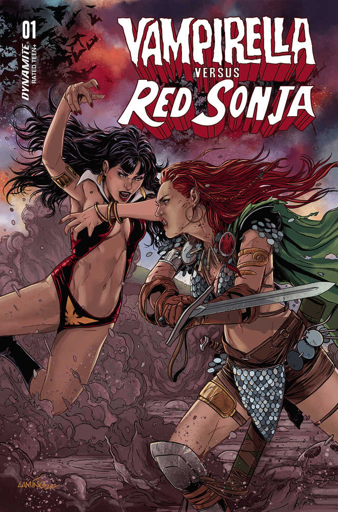 Vampirella vs Red Sonja #1 Cover P Foc Laming Original | Dragon's Lair Comics and Fantasy Houston TX
