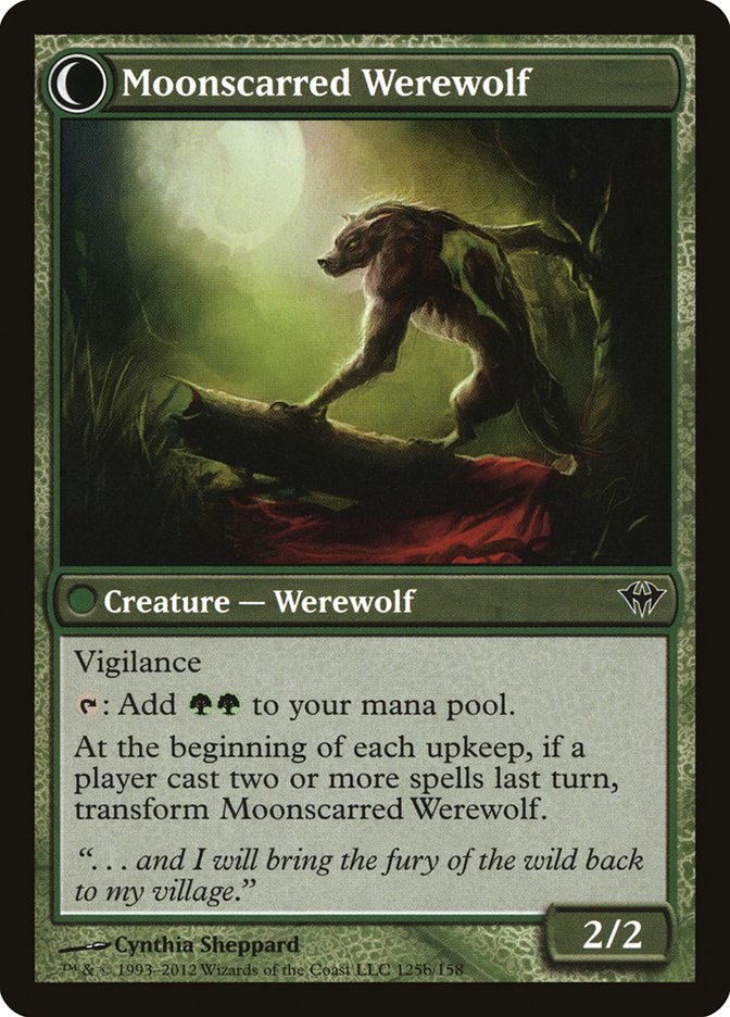 Scorned Villager // Moonscarred Werewolf [Dark Ascension] | Dragon's Lair Comics and Fantasy Houston TX