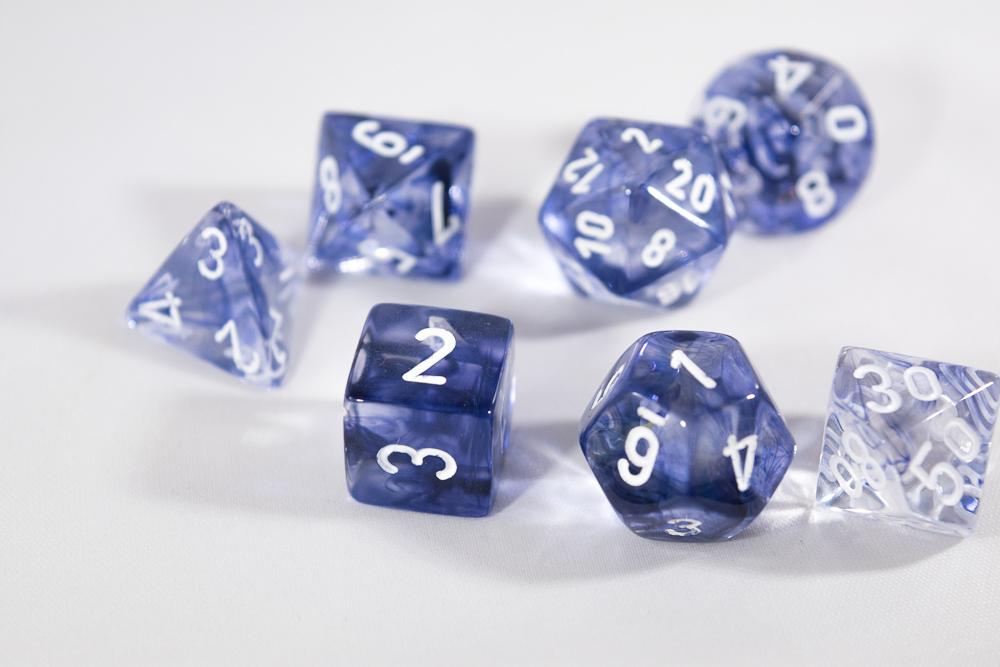 Chessex Nebula: Poly Black/White Poly 7 Set | Dragon's Lair Comics and Fantasy Houston TX
