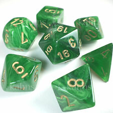 Chessex Vortex: Poly Green/Gold Poly 7 Set | Dragon's Lair Comics and Fantasy Houston TX