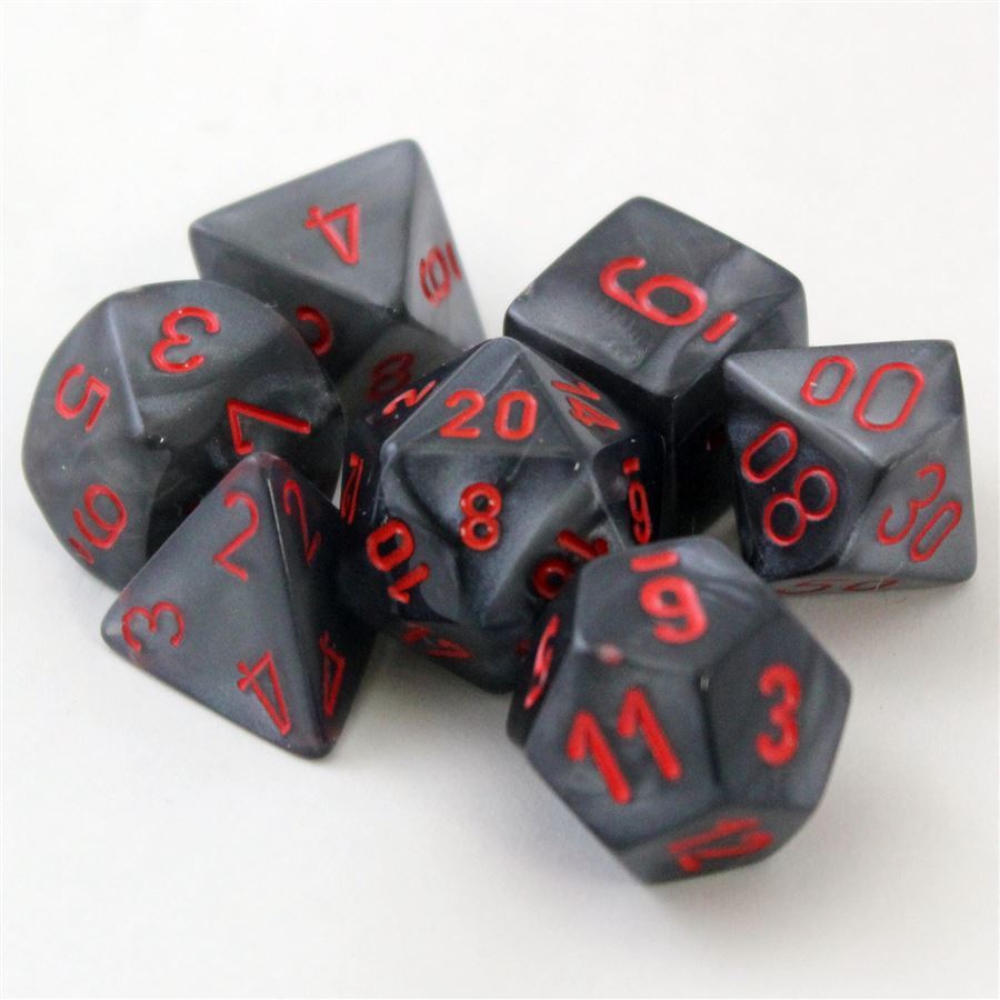 Chessex Velvet: Poly Black/Red Poly 7 Set | Dragon's Lair Comics and Fantasy Houston TX