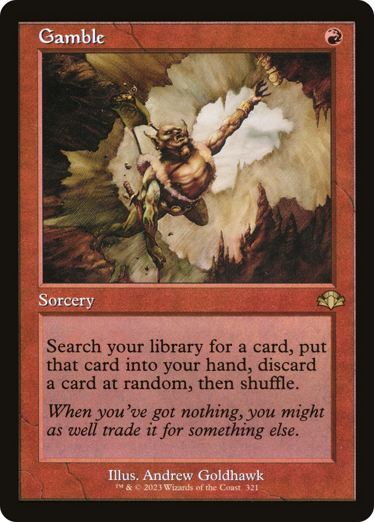 Gamble (Retro) [Dominaria Remastered] | Dragon's Lair Comics and Fantasy Houston TX