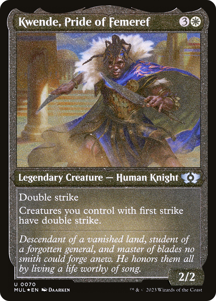 Kwende, Pride of Femeref (Foil Etched) [Multiverse Legends] | Dragon's Lair Comics and Fantasy Houston TX