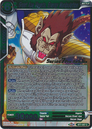 Great Ape Vegeta, Energy Manipulation (BT7-057_PR) [Assault of the Saiyans Prerelease Promos] | Dragon's Lair Comics and Fantasy Houston TX