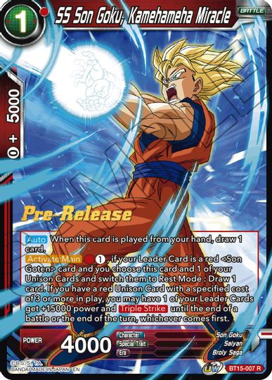 SS Son Goku, Kamehameha Miracle (BT15-007) [Saiyan Showdown Prerelease Promos] | Dragon's Lair Comics and Fantasy Houston TX
