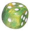 Chessex Dice Menagerie 7 Vortex 16mm D6 Dandelion/White 12 ct | Dragon's Lair Comics and Fantasy Houston TX
