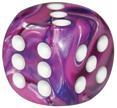 Chessex Dice Menagerie 7 Festive 16mm D6 Violet/White 12 ct | Dragon's Lair Comics and Fantasy Houston TX