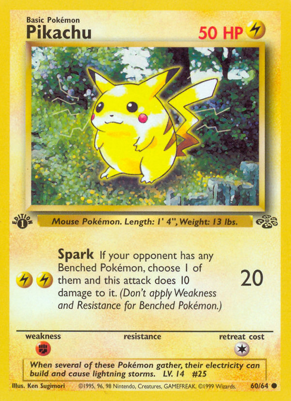 Pikachu (60/64) [Jungle 1st Edition] | Dragon's Lair Comics and Fantasy Houston TX