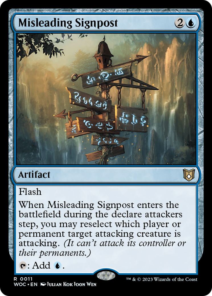 Misleading Signpost [Wilds of Eldraine Commander] | Dragon's Lair Comics and Fantasy Houston TX