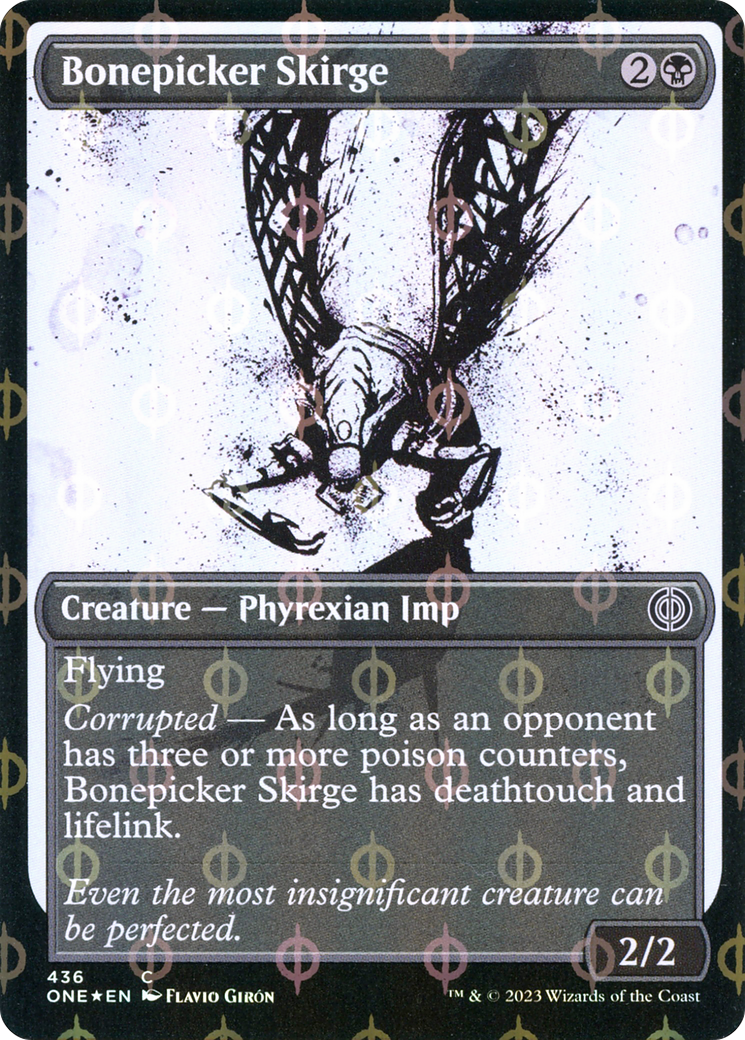 Bonepicker Skirge (Showcase Ichor Step-and-Compleat Foil) [Phyrexia: All Will Be One] | Dragon's Lair Comics and Fantasy Houston TX