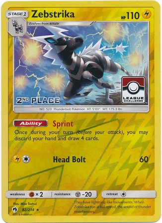 Zebstrika (82/214) (League Promo 2nd Place) [Sun & Moon: Lost Thunder] | Dragon's Lair Comics and Fantasy Houston TX
