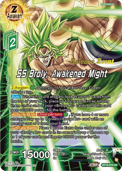 SS Broly, Awakened Might (Fighter's Ambition Holiday Pack) (BT19-070) [Tournament Promotion Cards] | Dragon's Lair Comics and Fantasy Houston TX