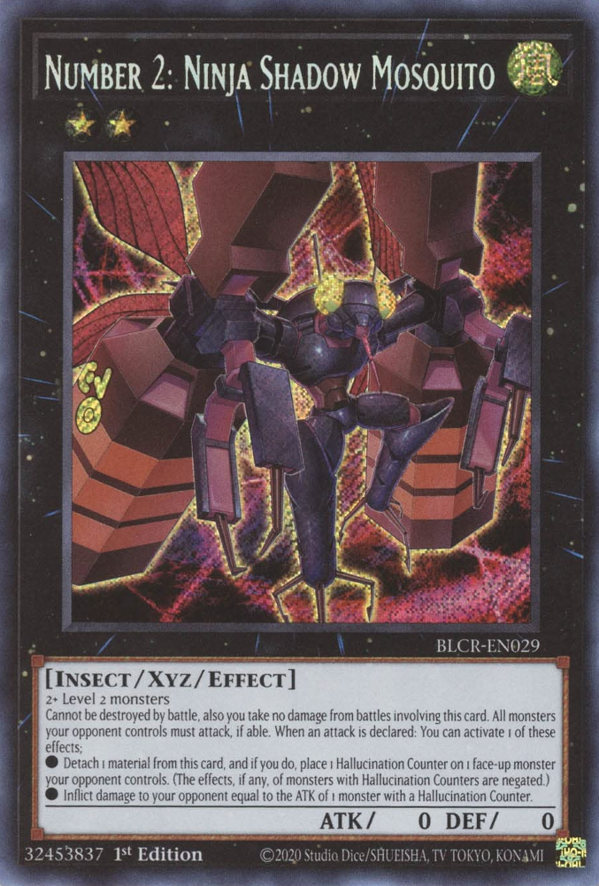 Number 2: Ninja Shadow Mosquito [BLCR-EN029] Secret Rare | Dragon's Lair Comics and Fantasy Houston TX