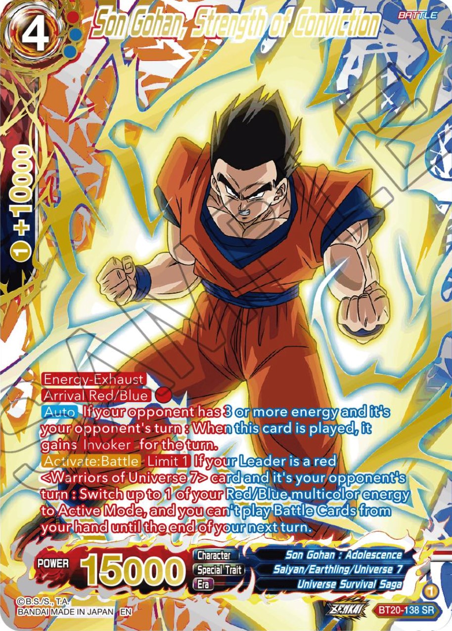 Son Gohan, Strength of Conviction (Gold-Stamped) (BT20-138) [Power Absorbed] | Dragon's Lair Comics and Fantasy Houston TX