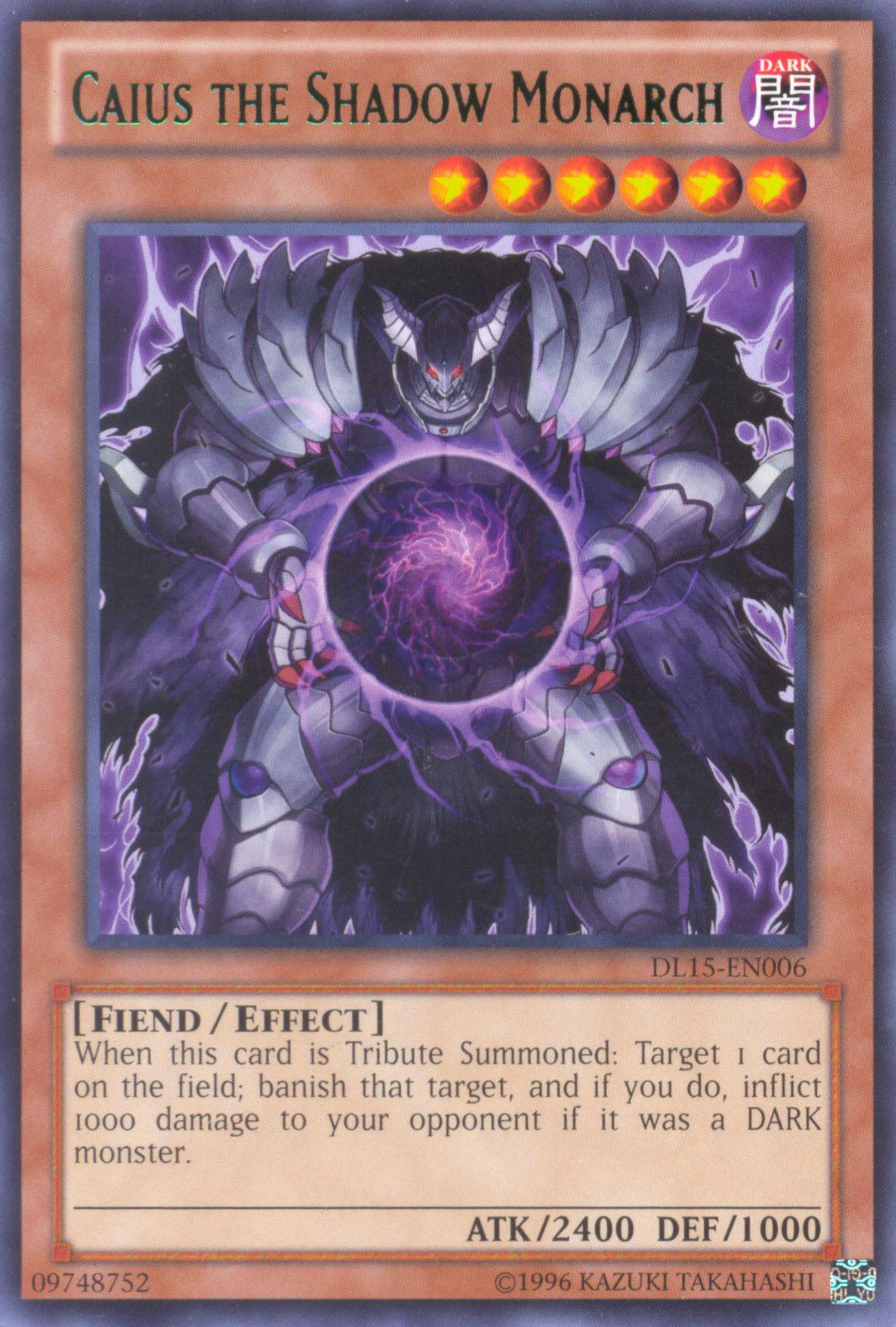 Caius the Shadow Monarch (Green) [DL15-EN006] Rare | Dragon's Lair Comics and Fantasy Houston TX