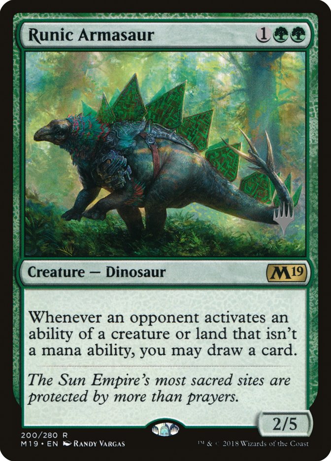 Runic Armasaur (Promo Pack) [Core Set 2019 Promos] | Dragon's Lair Comics and Fantasy Houston TX