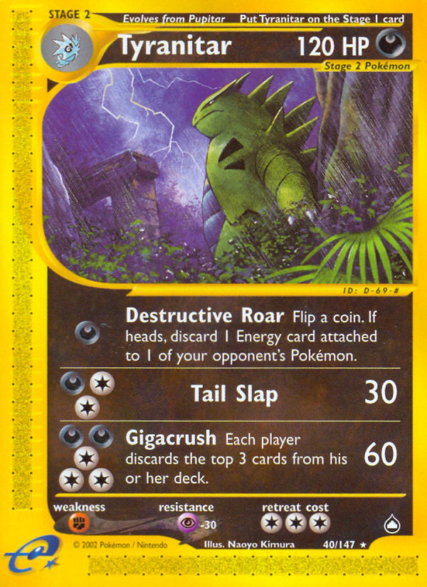 Tyranitar (40/147) [Aquapolis] | Dragon's Lair Comics and Fantasy Houston TX