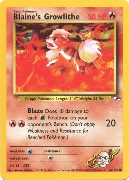 Blaine's Growlithe (62/132) [Gym Heroes Unlimited] | Dragon's Lair Comics and Fantasy Houston TX