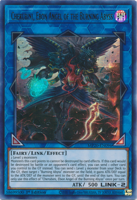 Cherubini, Ebon Angel of the Burning Abyss [MP20-EN096] Ultra Rare | Dragon's Lair Comics and Fantasy Houston TX