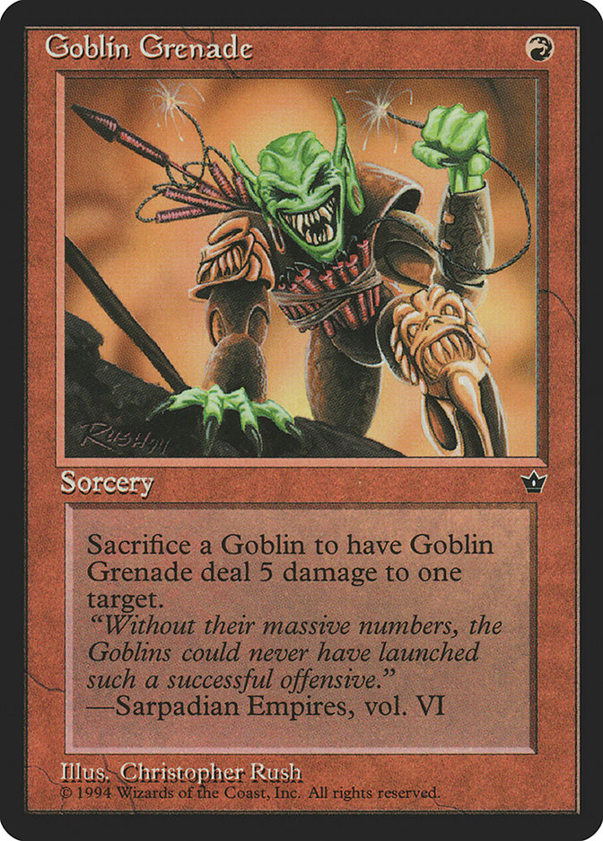 Goblin Grenade (Christopher Rush) [Fallen Empires] | Dragon's Lair Comics and Fantasy Houston TX