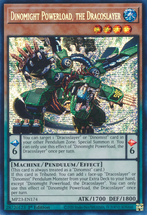 Dinomight Powerload, the Dracoslayer [MP23-EN174] Prismatic Secret Rare | Dragon's Lair Comics and Fantasy Houston TX