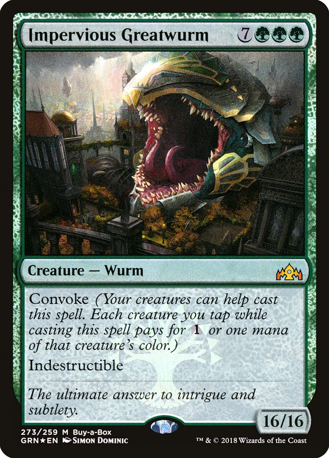 Impervious Greatwurm (Buy-A-Box) [Guilds of Ravnica] | Dragon's Lair Comics and Fantasy Houston TX