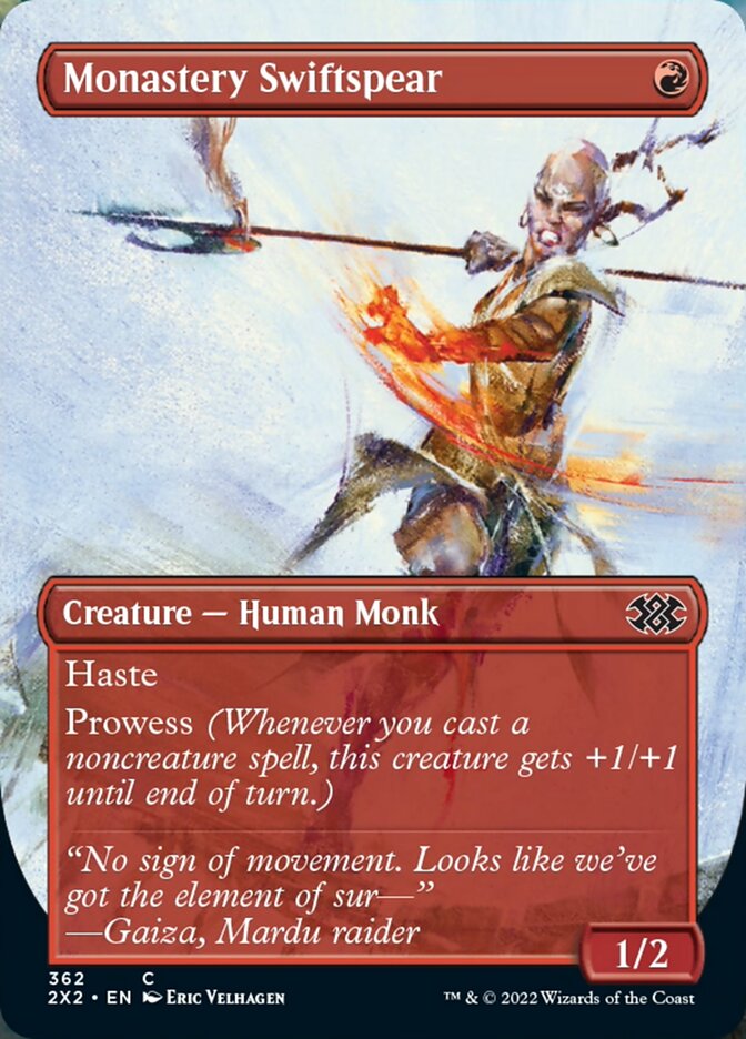 Monastery Swiftspear (Borderless Alternate Art) [Double Masters 2022] | Dragon's Lair Comics and Fantasy Houston TX