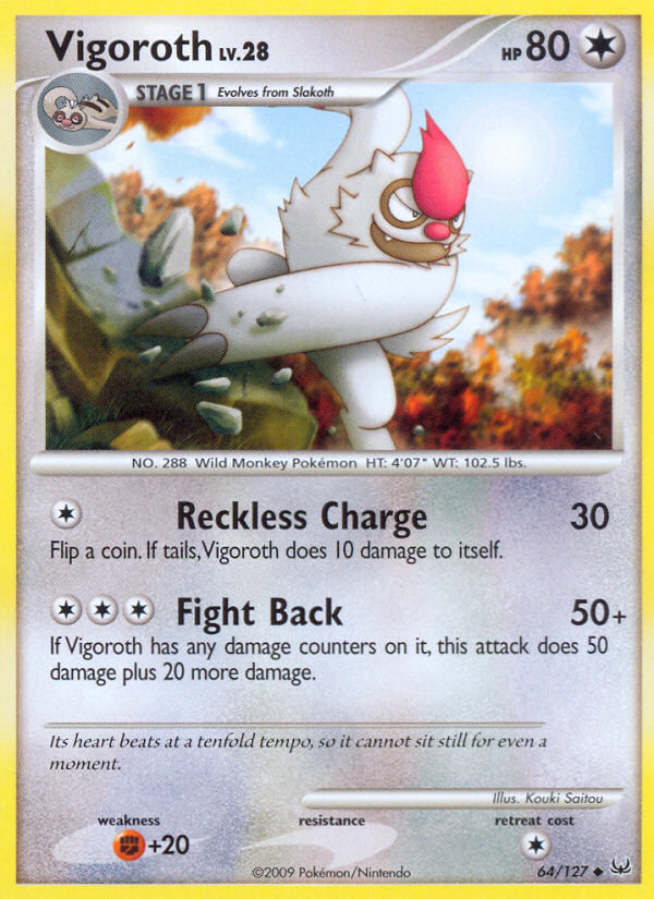 Vigoroth (64/127) [Platinum: Base Set] | Dragon's Lair Comics and Fantasy Houston TX