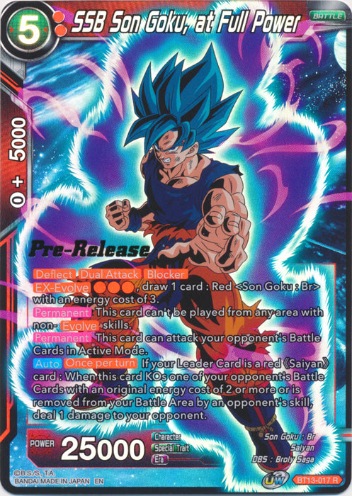 SSB Son Goku, at Full Power (BT13-017) [Supreme Rivalry Prerelease Promos] | Dragon's Lair Comics and Fantasy Houston TX