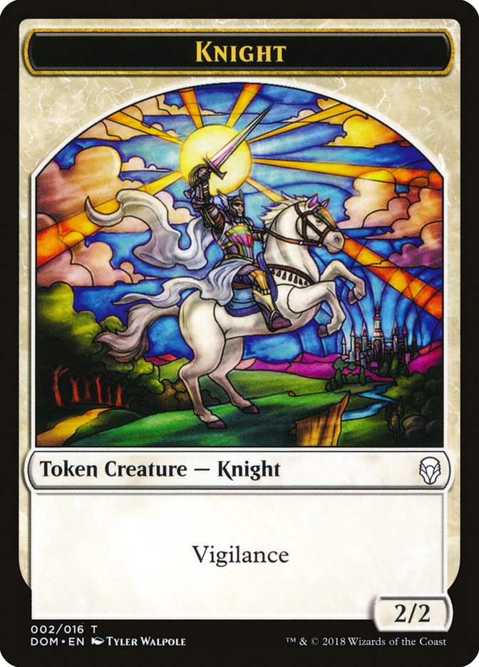 Knight Token (002/016) [Dominaria Tokens] | Dragon's Lair Comics and Fantasy Houston TX