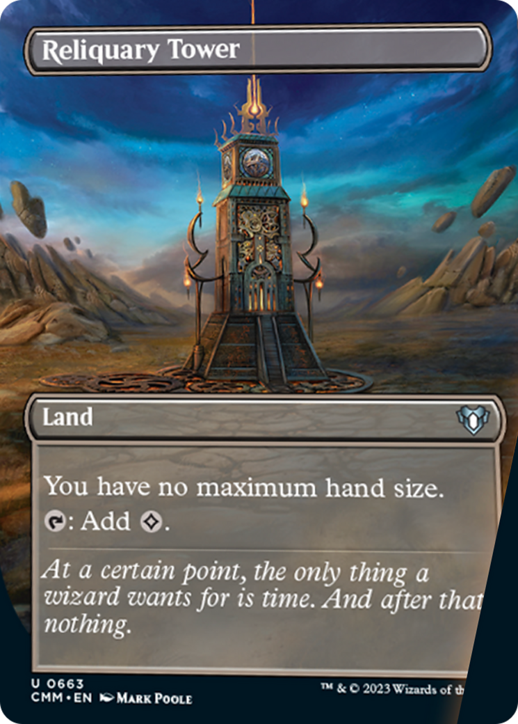 Reliquary Tower (Borderless Alternate Art) [Commander Masters] | Dragon's Lair Comics and Fantasy Houston TX