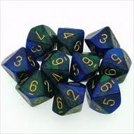 Chessex Gemini Blue and Green d10 Set | Dragon's Lair Comics and Fantasy Houston TX