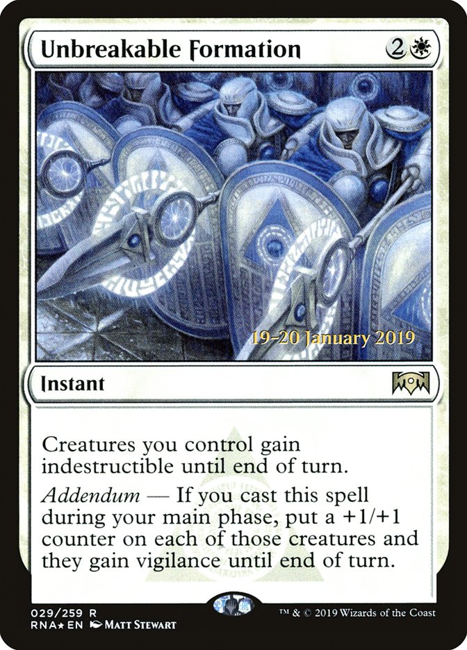 Unbreakable Formation [Ravnica Allegiance Prerelease Promos] | Dragon's Lair Comics and Fantasy Houston TX