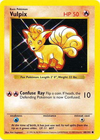 Vulpix (68/102) [Base Set Shadowless Unlimited] | Dragon's Lair Comics and Fantasy Houston TX