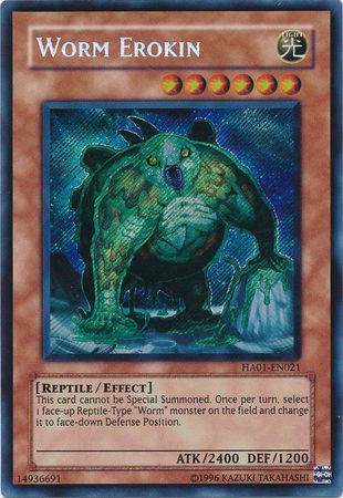 Worm Erokin [HA01-EN021] Secret Rare | Dragon's Lair Comics and Fantasy Houston TX